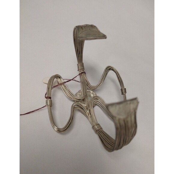 Y2K Silver tone Funky Bangle Bracelet and Choker Necklace - Picture 6 of 9